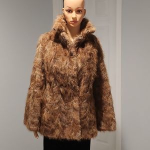Vintage Brown Faux Fur Jacket